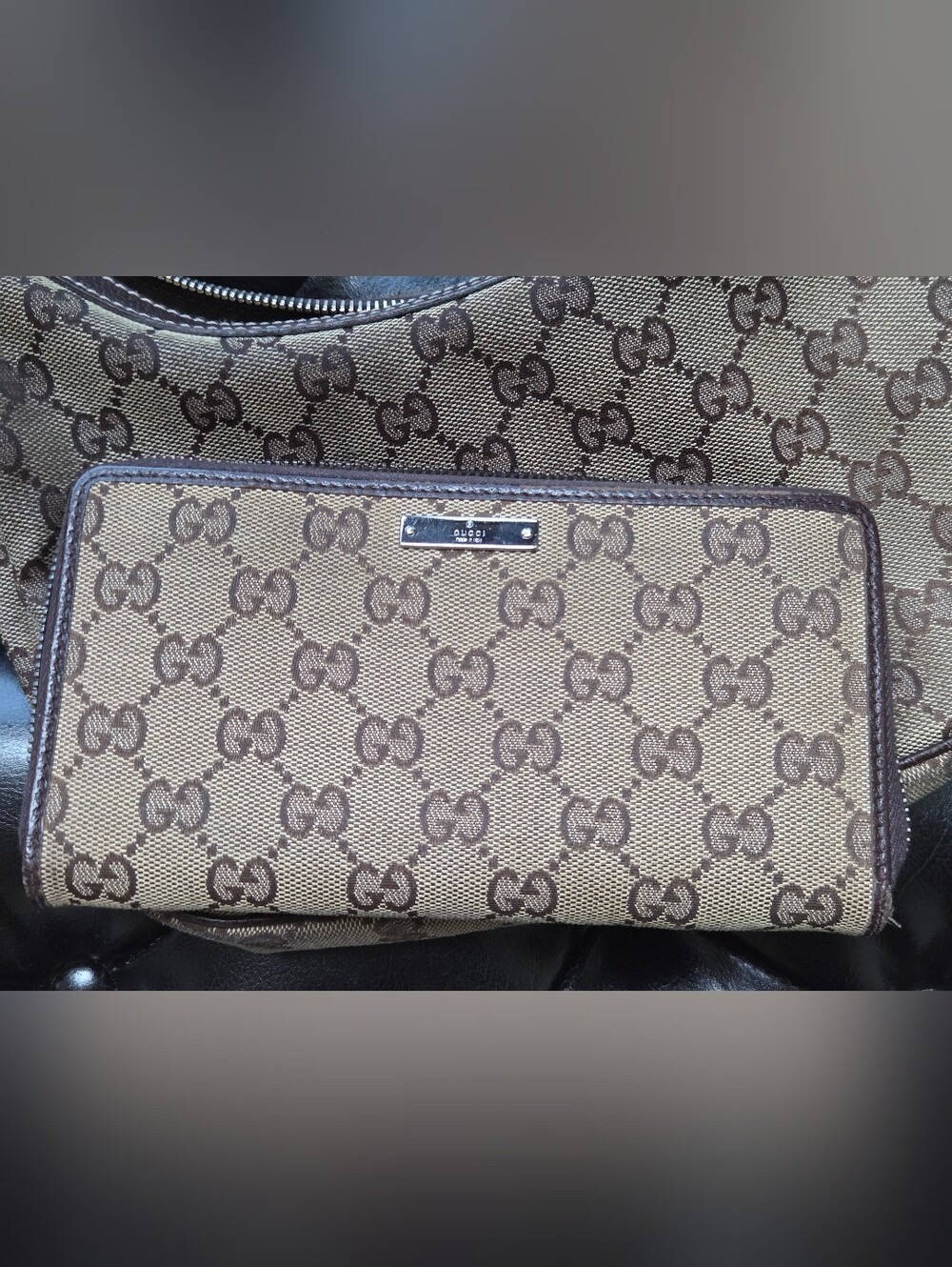 Gucci GG Monogram Zippered Wallet